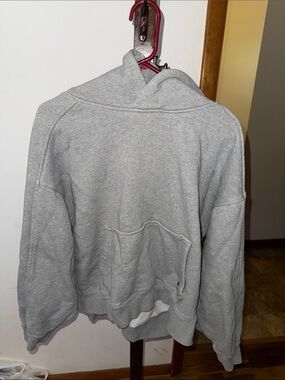 Free People Men's Light Gray Crewneck Hoodie Pullover